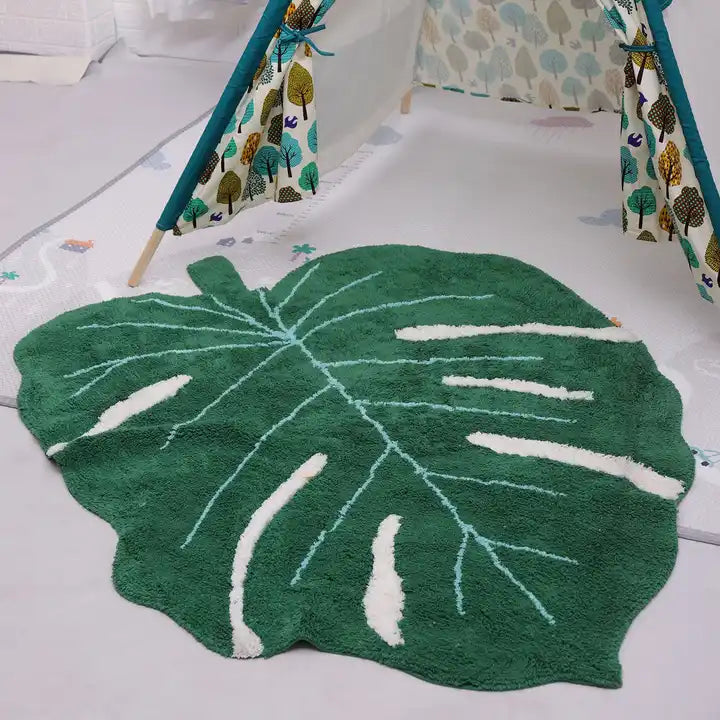 Microfiber Fluffy Leaf Rug