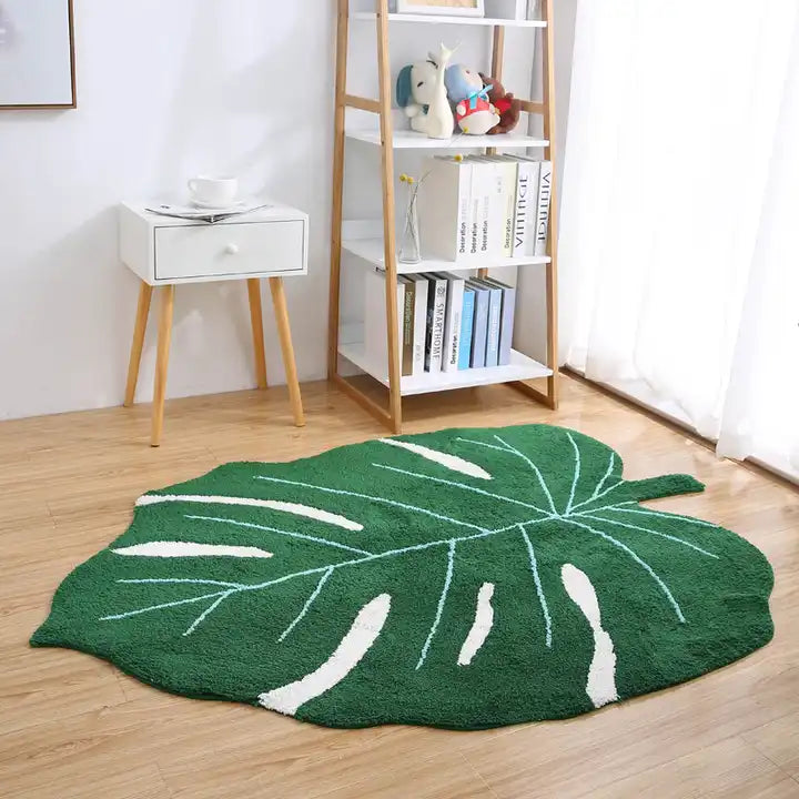 Microfiber Fluffy Leaf Rug