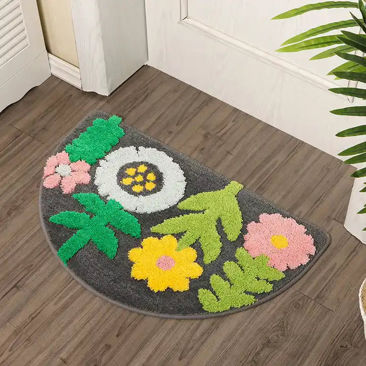 Floral Print Bathroom Door Mat